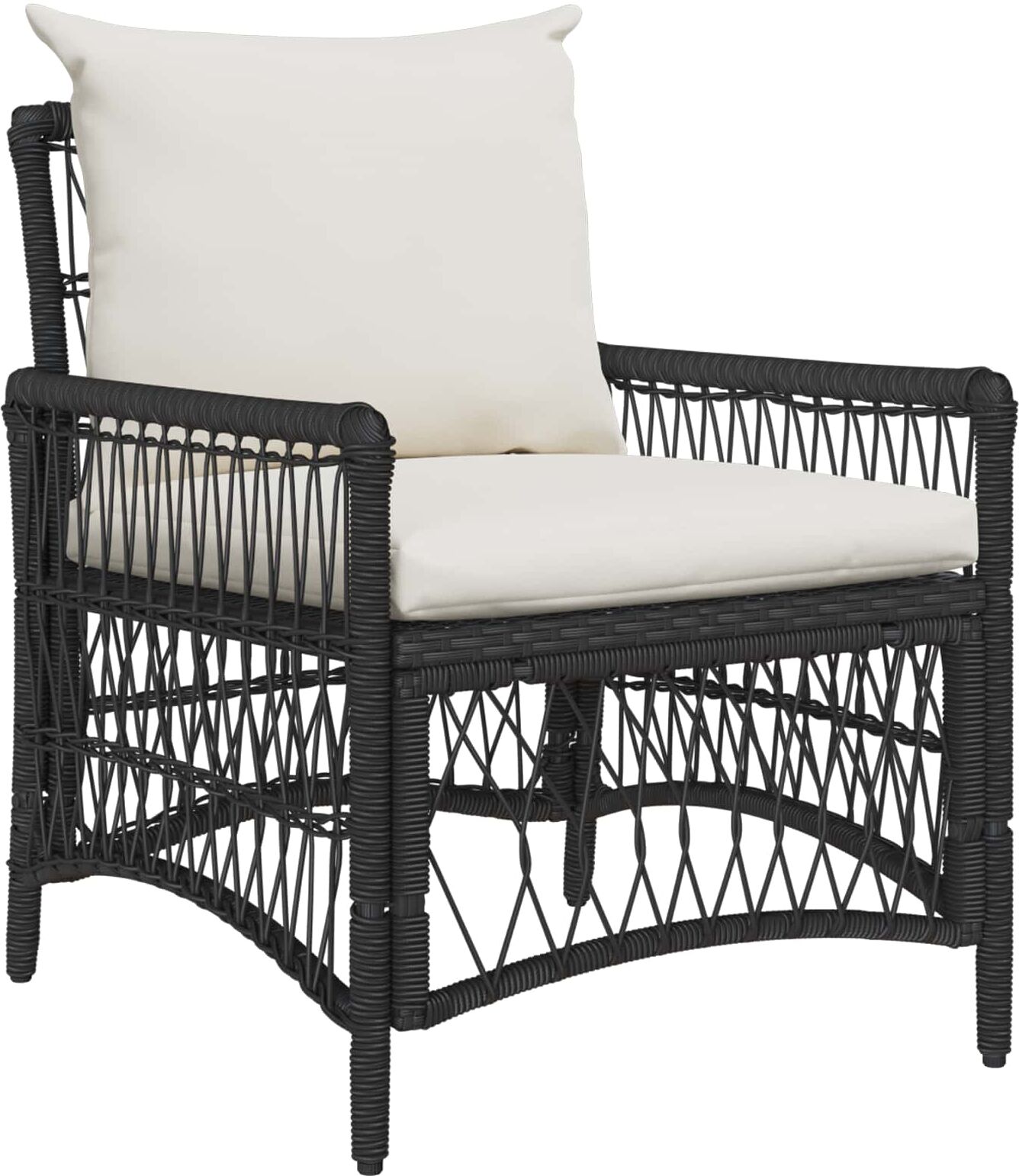 vidaXL Chaise de jardin Noir polyrotin
