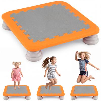 Costway 25.5 Inch Kids Mini Trampoline with 4 Removable and Non-Slip Foot Pads-Orange