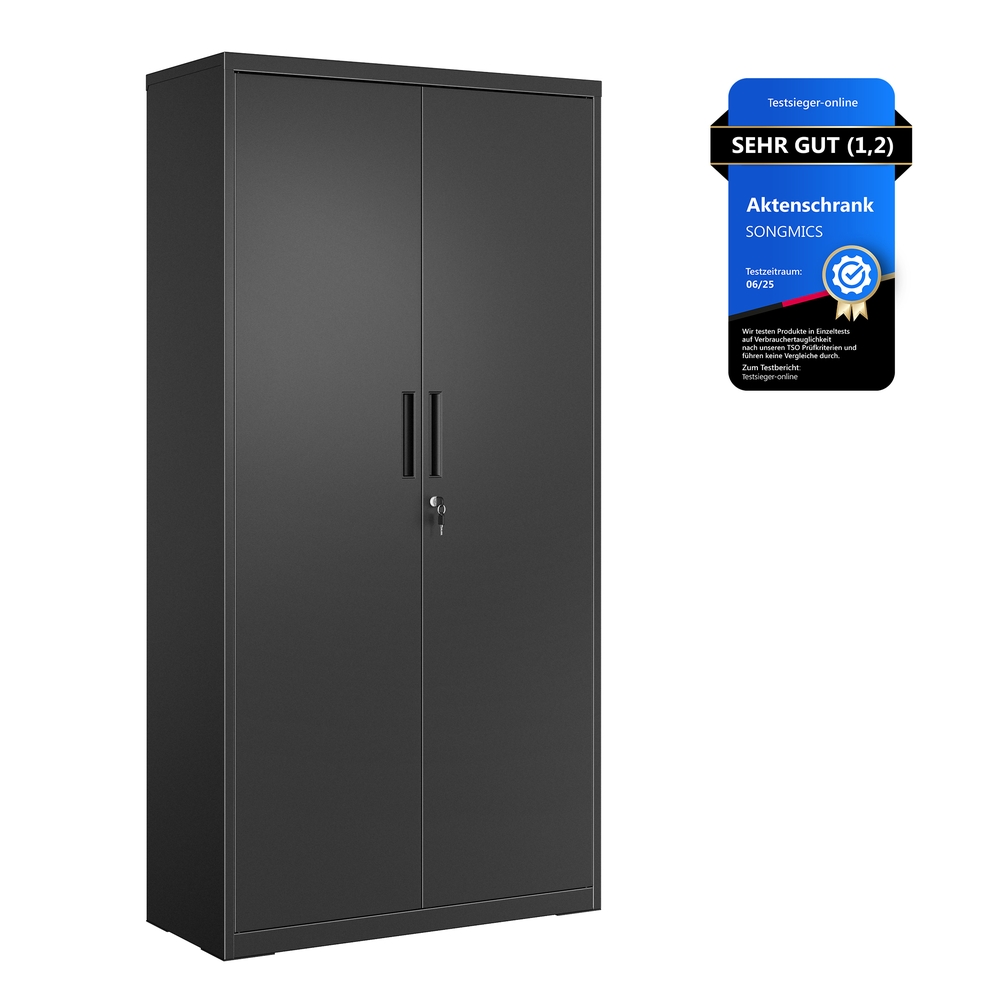 SONGMICS Stahl-Aufbewahrungsschrank für Garage grau B34OMC015B01