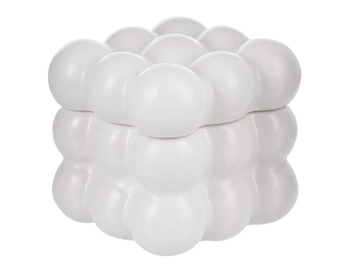 Aufbewahrungsdose Keramik Weiß/Weiß 9 x 9 x 9cm