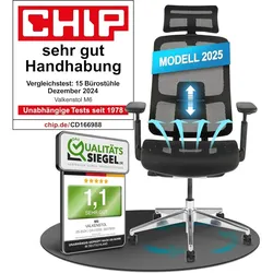 VALKENSTOL M6 - Premium Ergonomischer Bürostuhl bis 1,95 m - Mesh Sitz