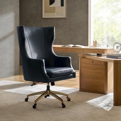 HULALA HOME Ivo Modern Genuine Leather Office Chair