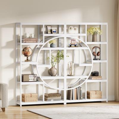 Bluebell Bookshelf Industrial 5 Tier Etagere Bookcase, Freestanding Tall Bookshelves