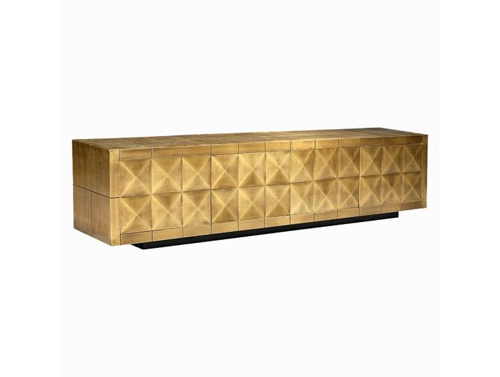TV-Schrank Collada brushed gold mit Pyramidenmuster, 220 cm