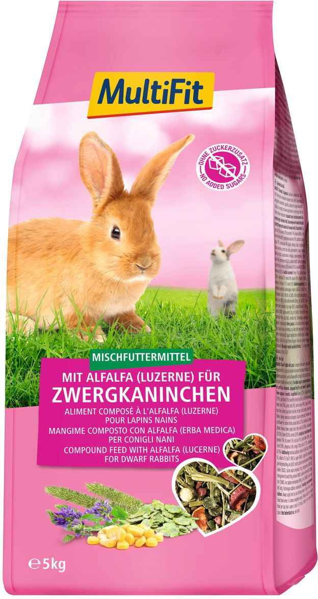 MultiFit Mangime per Coniglio Nano Alfalfa 5KG