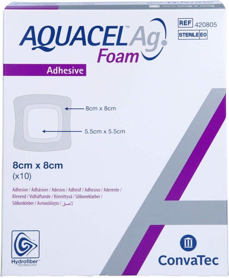 Aquacel Ag Foam Ad 8x8cm