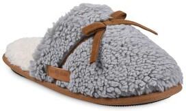 Women's Berber Faux Suede Tie Scuff Slipper by GaaHuu in Grey (Size M(7/8))