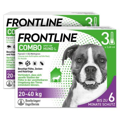 Frontline Combo Spot on gegen Flöhe und Zecken Hund L 20-40kg 2x3 St Einzeldosispipetten