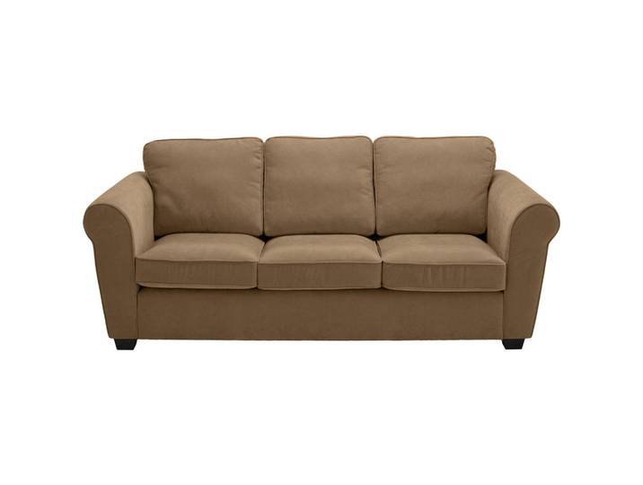 Carryhome 3-Sitzer-Sofa, Goldbraun, Kunststoff, Füllung: Schaumstoff, 226x88x86 cm, Typenauswahl, Rücken echt, Wohnzimmer, Sofas & Couches, Sofas, 3-Sitzer Sofas