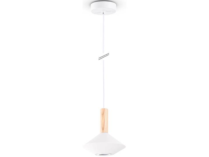 PACO HOME Pendelleuchte MORA , weiß, Ø 17cm H: 171cm, Leuchten, Wohnzimmer Esszimmer Trichterform Modern Holz Metall GU10, Pendelleuchte