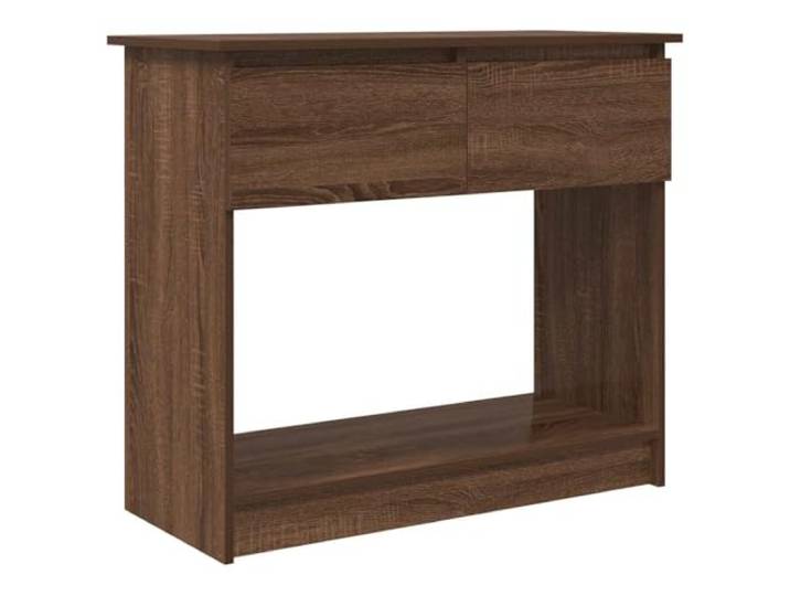 Schubladenkonsole Braun Eiche 85,5x38,5x74,5 cm Stabile Konstruktion, glatte Oberfläche, feuchtigkeitsbeständig, zwei Schubladen, einfache Pflege