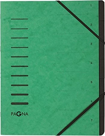 PAGNA Ordnungsmappe Sorting File, 7 Fächer, grün