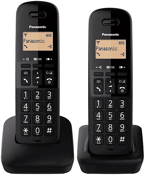 Teléfono - Panasonic KX-TGB612, 2 Terminales, Bloqueo de llamadas, 50 contactos, Resistente a golpes, Negro