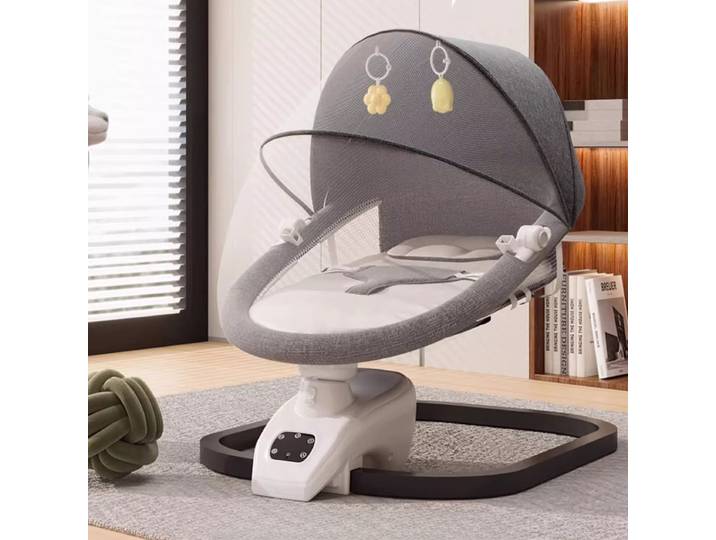 Chaise à bascule électrique pour bébé, Bluetooth et USB, musique, balançoire électrique 180 ° Siège rotatif, bascule multi-vitesses pour bébé