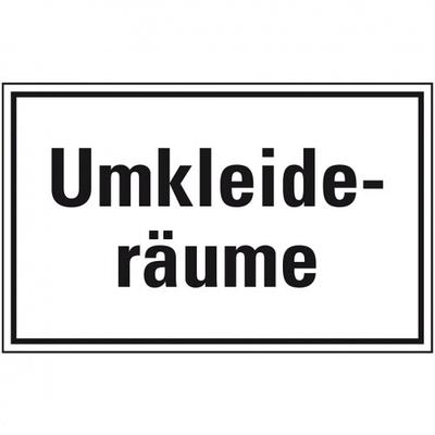 Aufkleber I Hinweisschild Umkleideräume, Folie, selbstklebend, 150x100mm