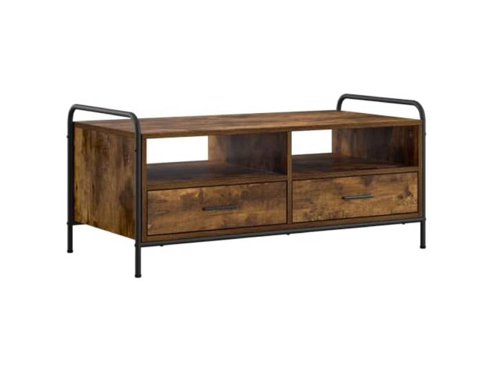 vidaXL Couchtisch Räuchereiche 99,5 x 49 x 46 cm Holzwerkstoff Klare Linien und minimalistisch, Bietet reichlich Platz für alles Wichtige, Holzwerkstoff-Oberfläche ist fleckenresistent