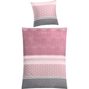 Kleine-Wolke Bettwäsche Estrella Pastellrose Satin, Kissenbezug 80x80 cm und ein Bettbezug 155x220 cm