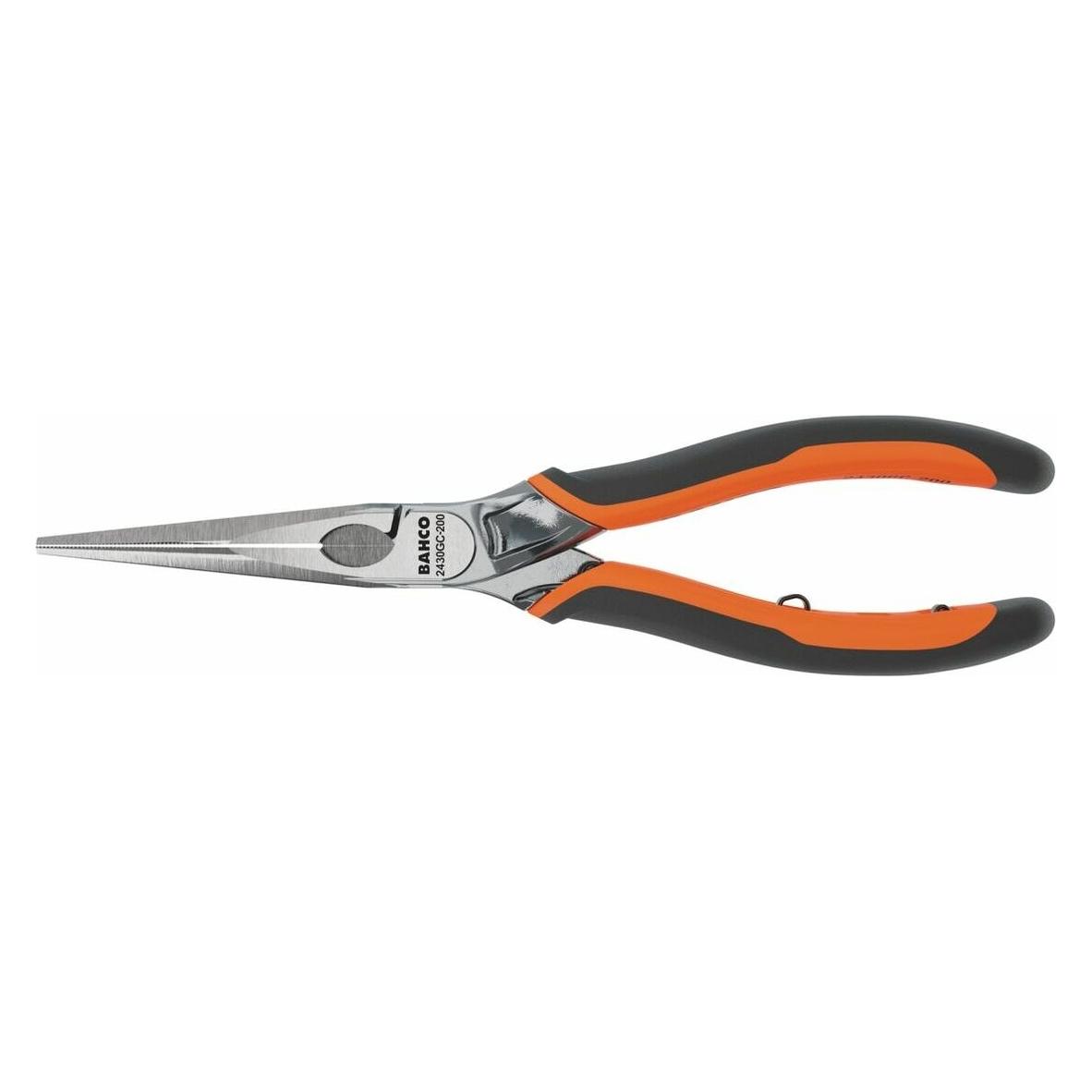 Bahco verchromte längliche Halbrundzange 140 mm, Mehrkomponentengriff, (2430 GC-140 IP) (140 mm) (2430 GC-140 IP)