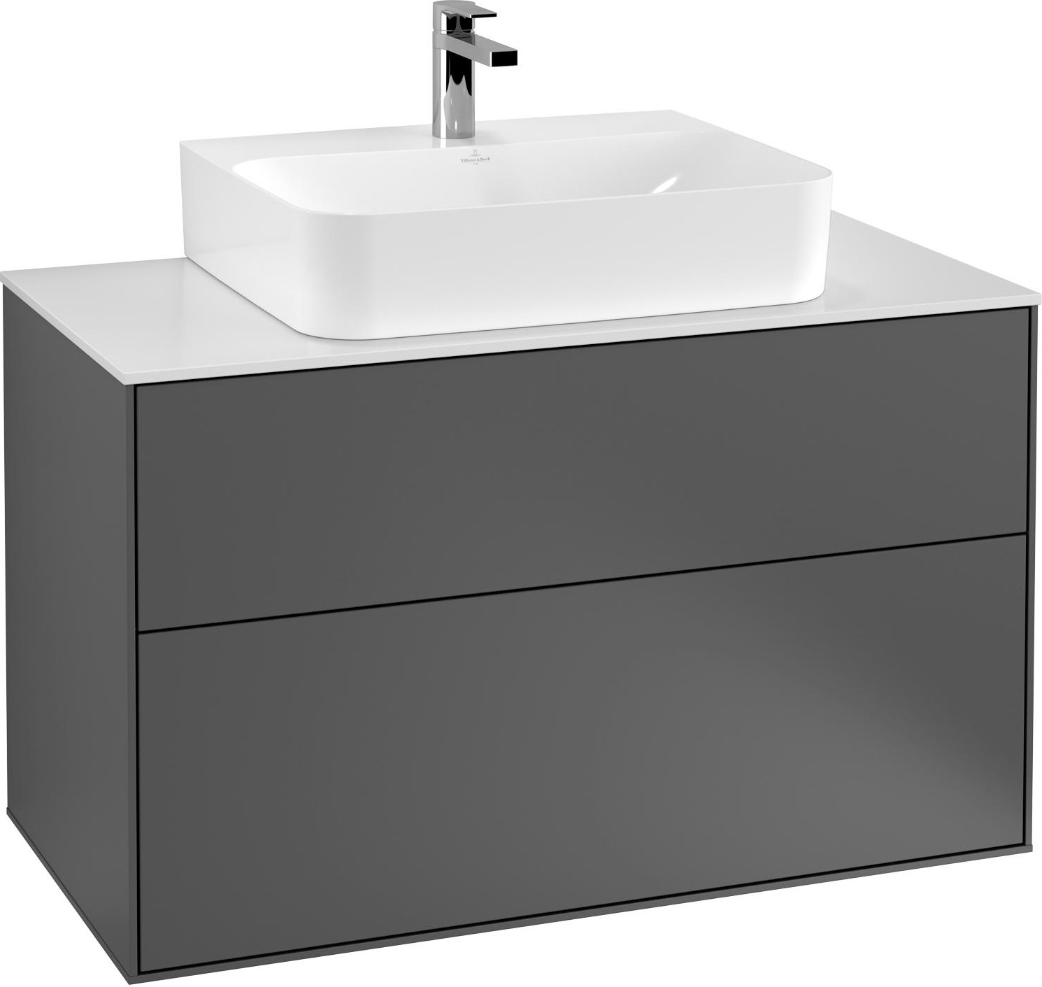 V&B Waschtischunterschrank Finion 100x60,3x50,1cm, Pl wh. m, Anthrac. m