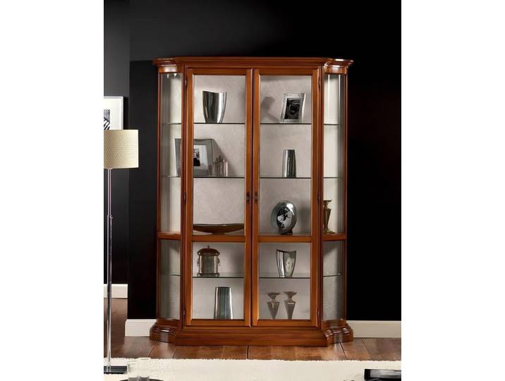 Xlmoebel Vitrine Luxus Glasschrank Braun Klassische Italienische Möbel (1-St) Made in Europa