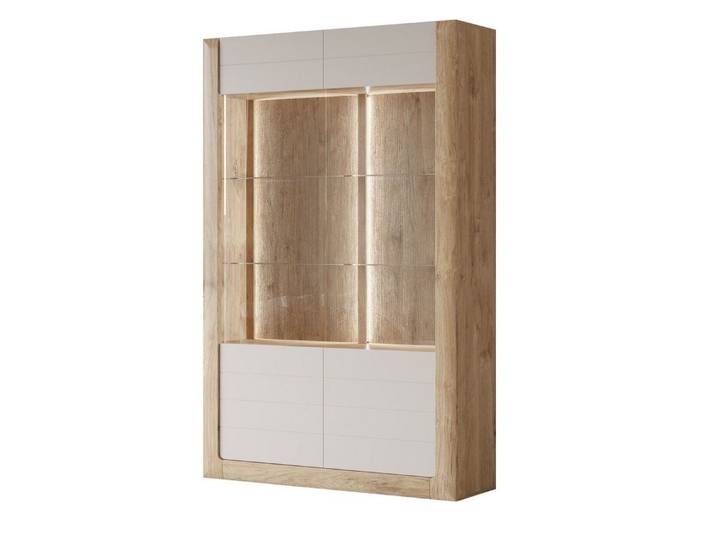Helvetia Vitrine Kleve (Kleve, 2-St., Vitrine) 129x41x200cm Eiche Harbor Gold / Kashmir