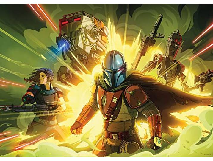 Komar Décoration murale Motif Star Wars avec inscription « Mandalorian Fireteam » - 70 x 50 cm