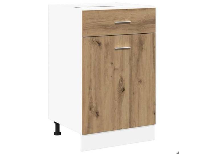 (Promotion octo)Meuble bas de rangement cuisine - Armoire à tiroirs  Lyon  Chêne artisanal 50 x 46 x 81 5 cm Bois d'ingénierie
