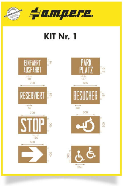 A.M.P.E.R.E. Kit de pochoirs pour stationnement (10658)