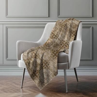Addison Rugs Premium Machine Washable Boho Imprints Sherpa Throw Blanket