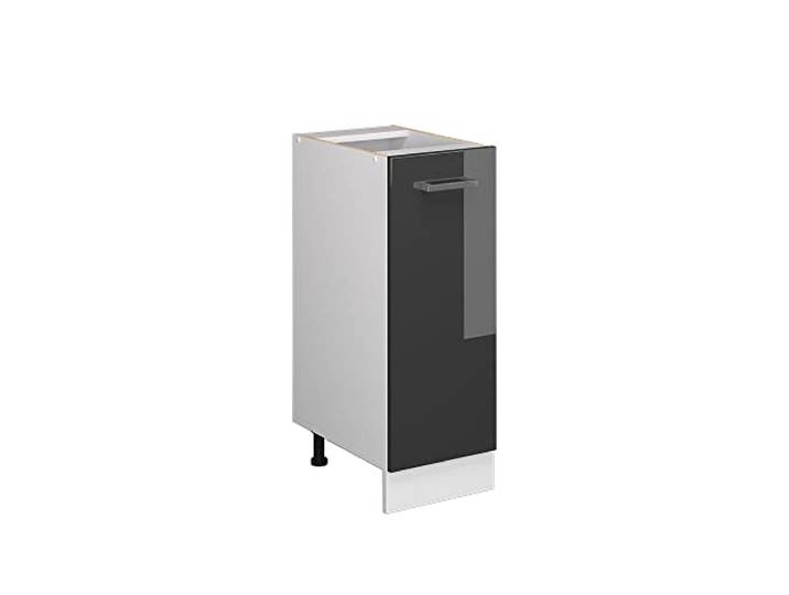 Vicco Unterschrank R-Line, Anthrazit Hochglanz, 30 cm mit Tür, ohne Arbeitsplatte, zur Aufbewahrung von Haushaltsutensilien und Reinigungsmitteln
