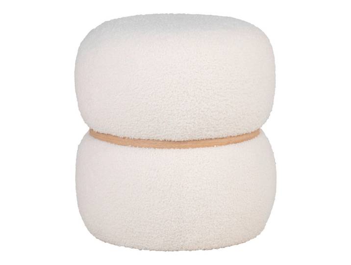 Pouf Milford, Weiß, Füllung: Schaumstoff, Vlies, 38x41x38 cm, Wohnzimmer, Hocker, Poufs