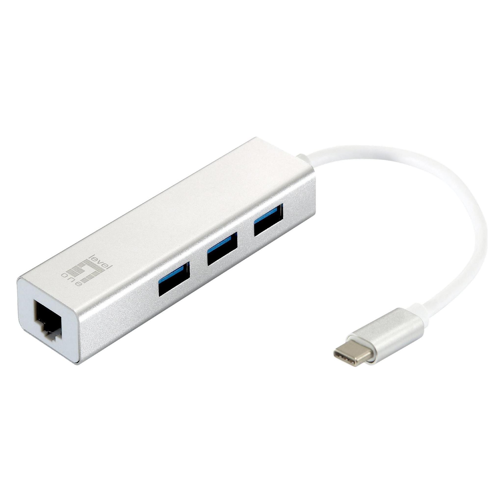 LevelOne Adapter USB-C -> 10/100/1000,3xUSB3.0 si (USB-C, RJ45 (1x)) (USB-0504NEUEVERSION)