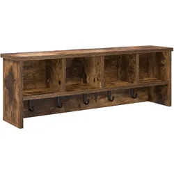 vidaXL Wandmontierter Kleiderständer Räuchereiche 75 x 16 x 26 cm