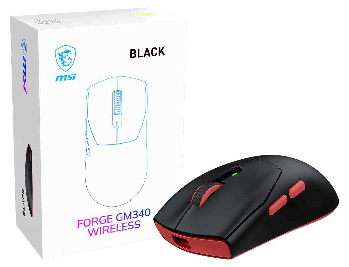 MSI Forge GM340 W Black Wireless Gaming Maus