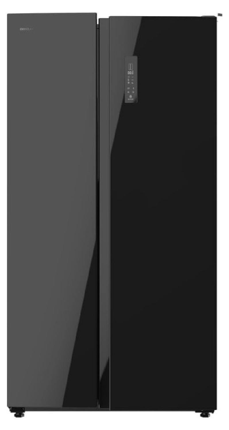 Cecotec Bolero CoolMarket SBS 559 Amerikaanse koelkast met zij-aan-zij deuren en geïntegreerd display, Zwart