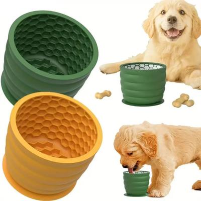 Uplift Treasures Silicone Slow Feeder Dog Bowl green (small)