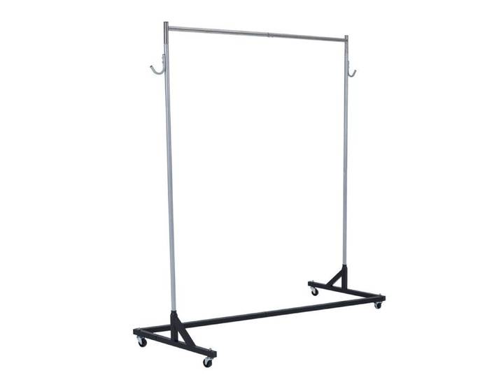 Portant à vêtements industriel Z-base robuste – Roulettes 360° – Pour chambre ou salon – Rangement sur roulettes - 165x61x180cm