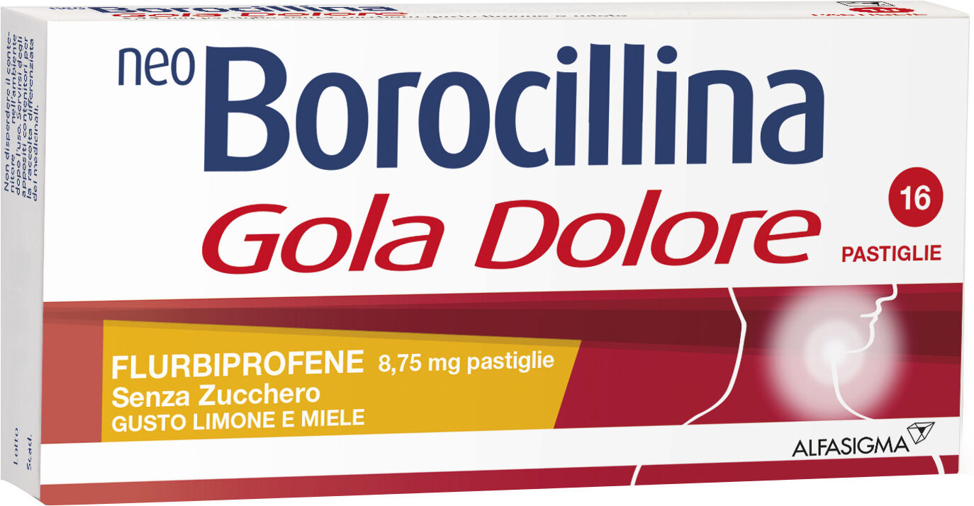 Alfasigma Neoborocillina Gola Dolore 16 Pastiglie Limone & Miele