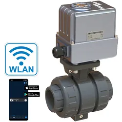 Absperr-Motor-Kugelventil ECO 50mm PVC (auf/zu) WLAN
