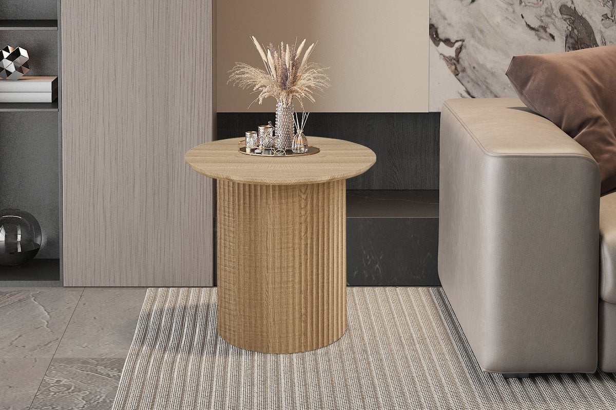 Rousseau Salontafel Lagos Rond Decor Eik Naturel Diameter: 50 cm