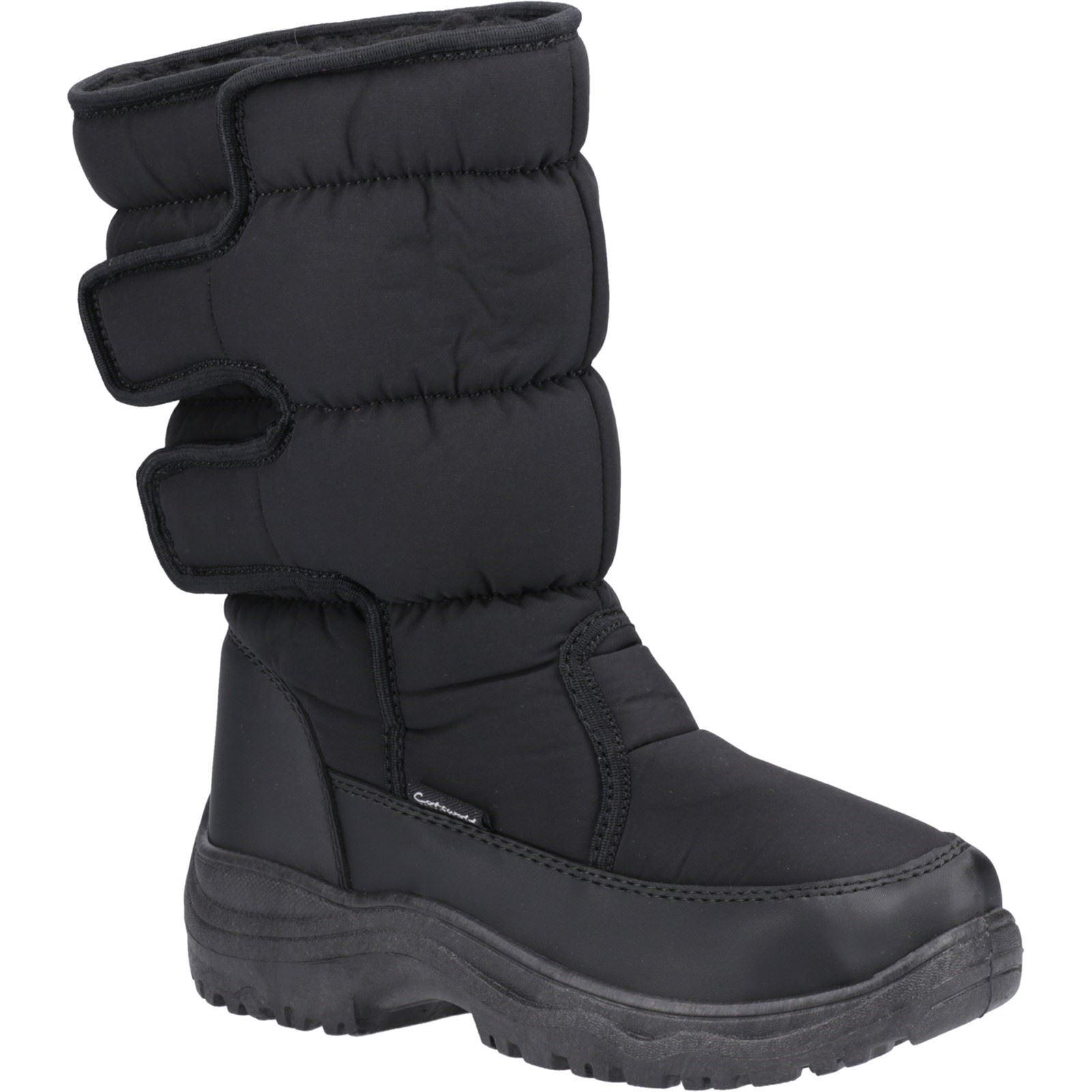 Cotswold Welland Textiel Dames Zwarte Winter Midlaarzen