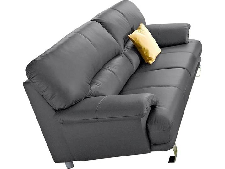 TRENDMANUFAKTUR 3-Sitzer Cecilia, in italienischem Design, bequem, mit Chromfüßen