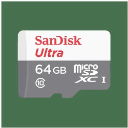 Sandisk Ultra Lite microSDXC (64 GB, microSDXC, U1, UHS-I), Speicherkarte, Grau, Weiss