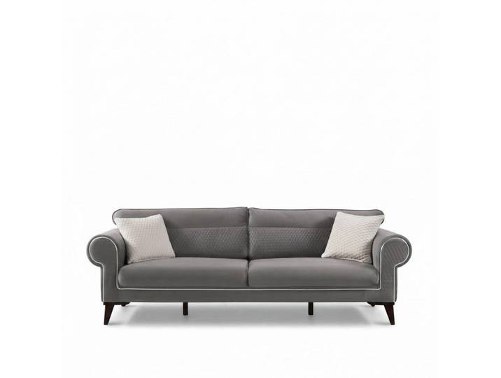 JVmoebel 3-Sitzer Rotes Sofa aus Stoff mit Holzfüßen und eleganten Kurven, Made in Europa