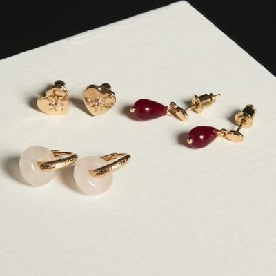 Lucky Brand Mutli Drop Earring Set - Women's Ladies Accessories Jewelry Earrings in Gold, Size OneSize