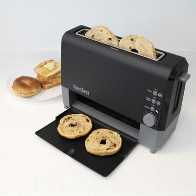 West Bend QuikServe Compact 2-Slice Toaster with Extra Wide Slots and Cool Touch Exterior