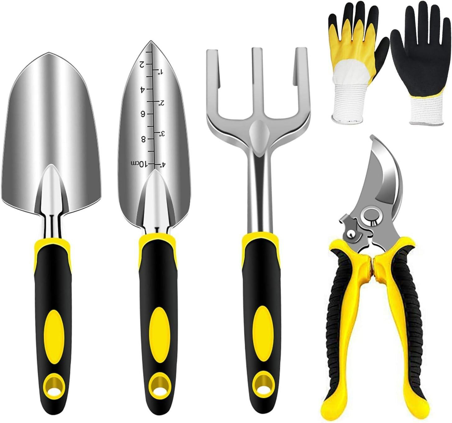 Merkloze RVS Tuingereedschap Set met Handschoenen en Snoeischaar