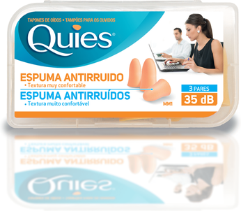 Quies Tampões Ouvidos Espuma Natural 3 pares