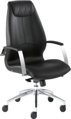 Chefsessel Wave, mit Armlehnen, schwarz/schwarz