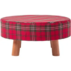 HOCKER Edward Tartan rot kariert, 62/62/30 cm